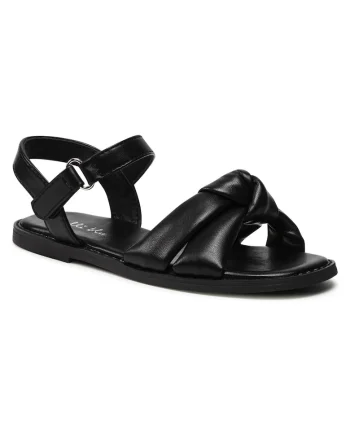 Sandale copii,  negru, piele ecologica, sistem inchidere Velcro,