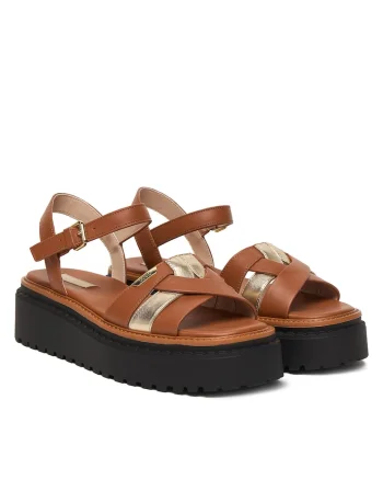 Sandale dama,  piele naturala, maro