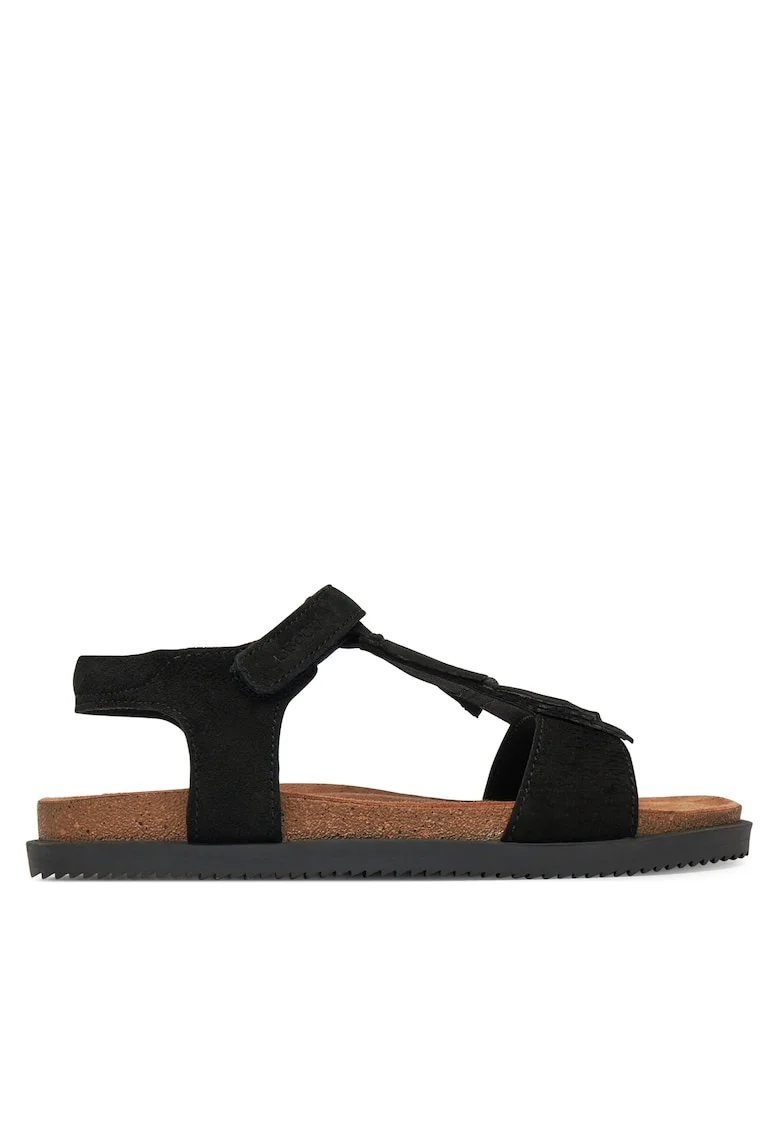 Sandale copii,  piele naturala, negru, sistem inchidere Velcro,