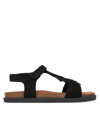 Sandale copii,  piele naturala, negru, sistem inchidere Velcro,