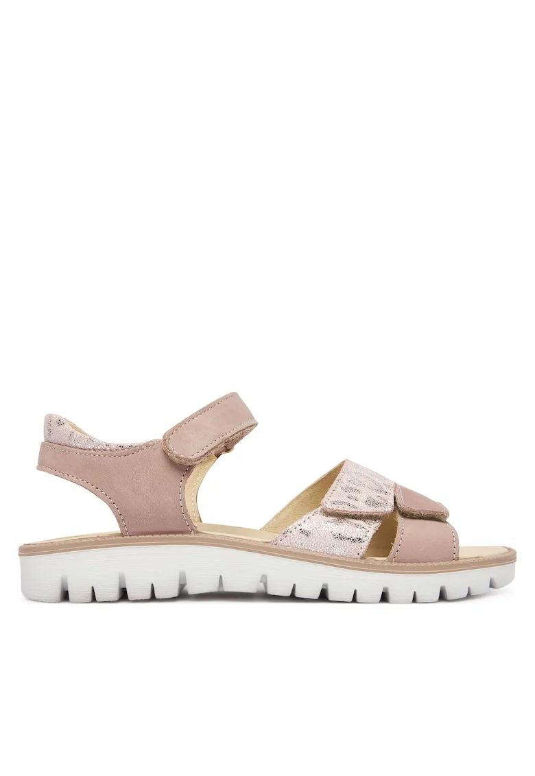 Sandale copii,  roz, piele naturala, sistem inchidere Velcro