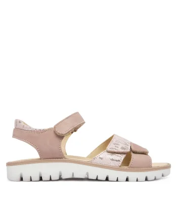 Sandale copii,  roz, piele naturala, sistem inchidere Velcro