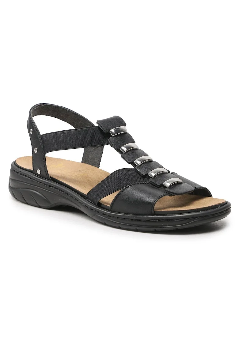 Sandale dama,  piele ecologica, negru,