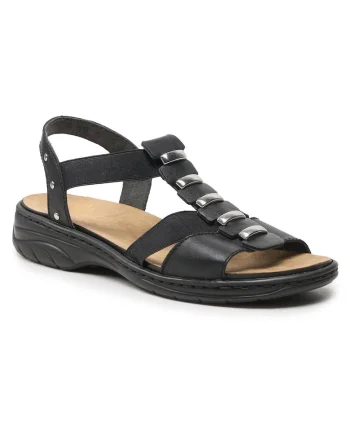 Sandale dama,  piele ecologica, negru,