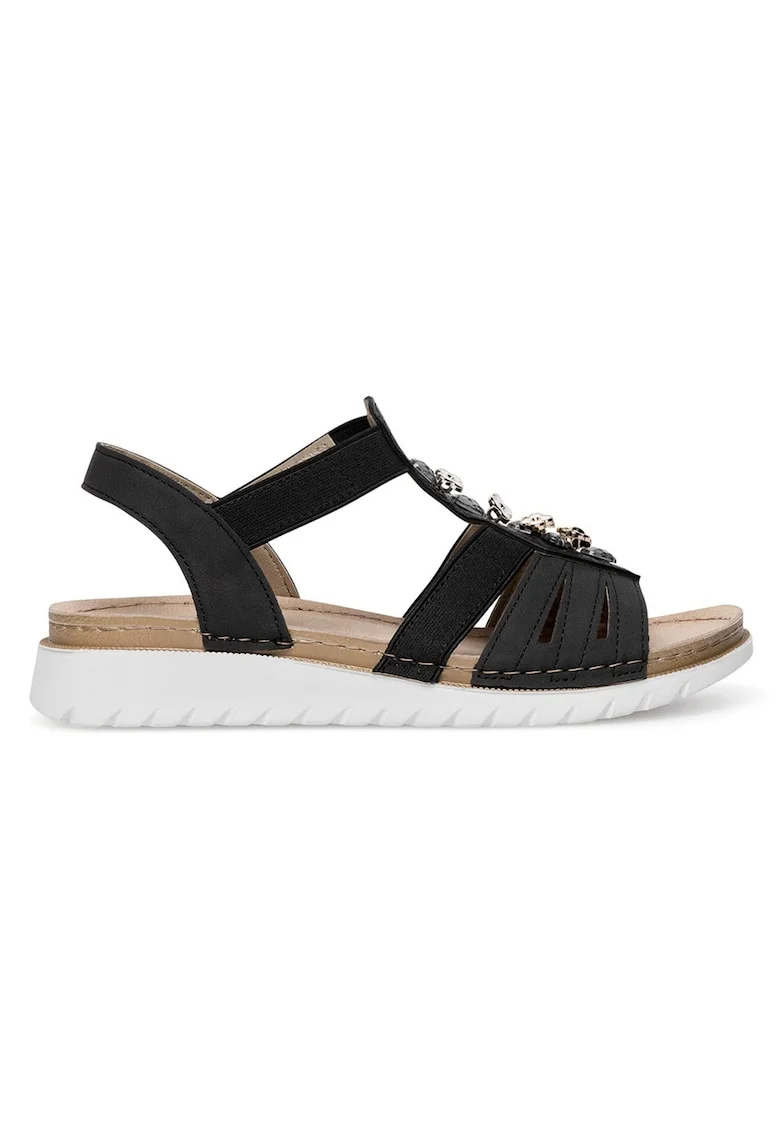 Sandale dama,  material sintetic, negru