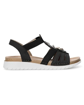 Sandale dama,  material sintetic, negru
