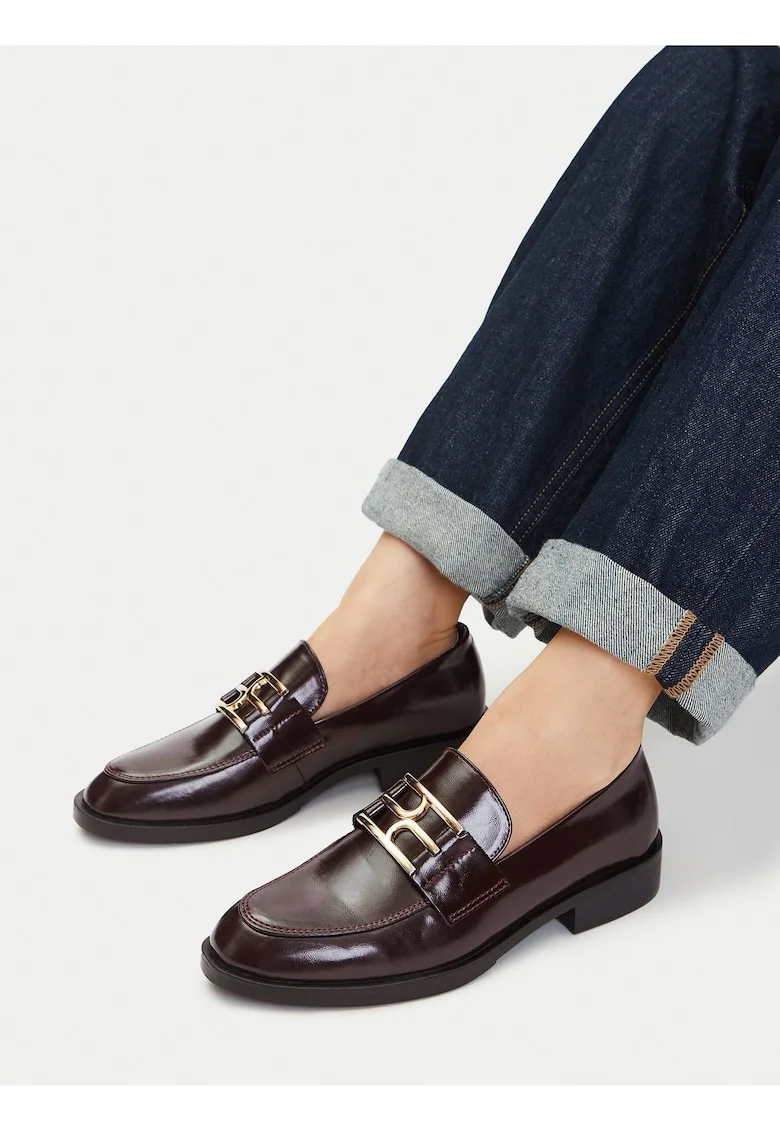 Mocasini dama,  piele ecologica, rosu,