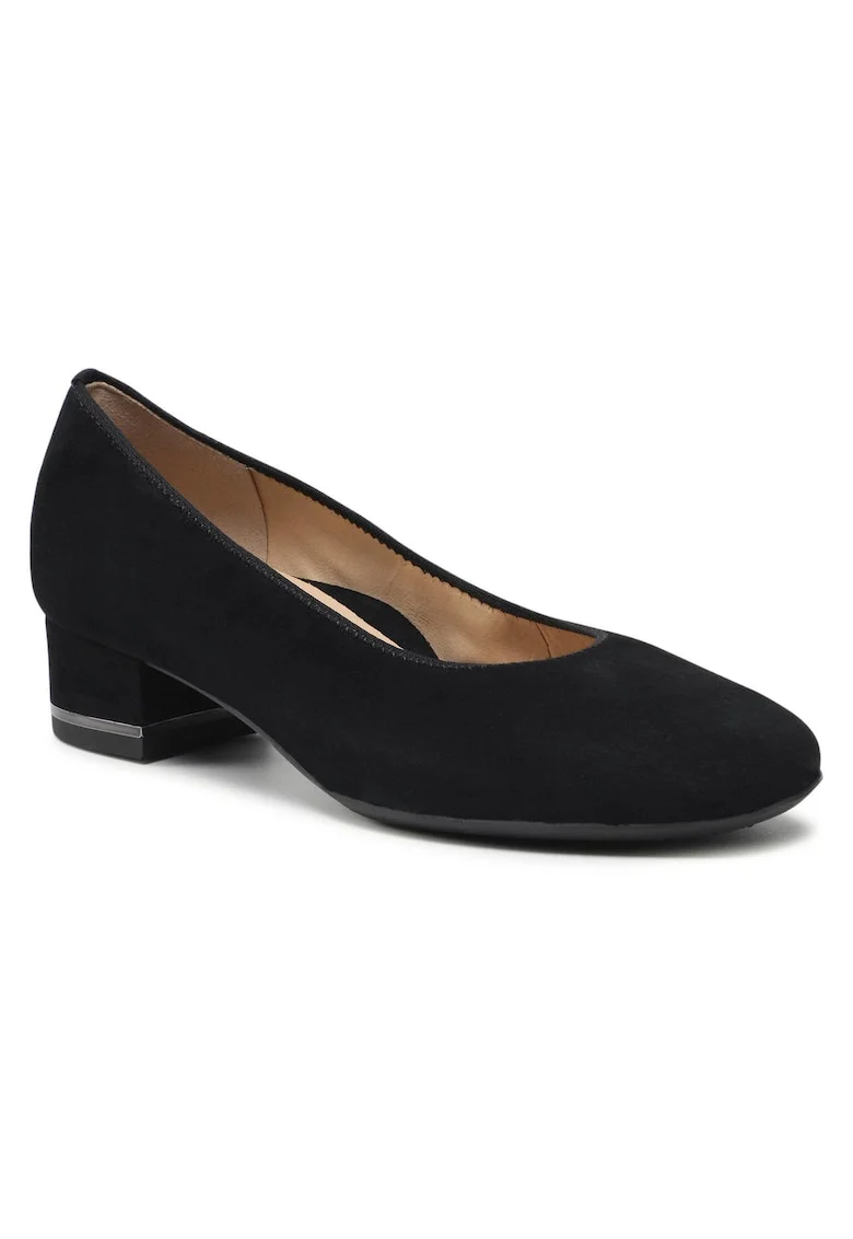 Pantofi dama,  toc, textil, negru,