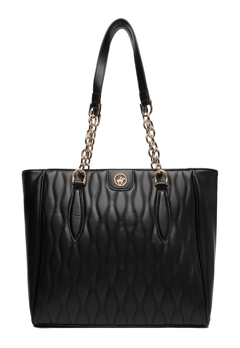Geanta dama,  A4, maro, cu lant decoratiweqgfv, Negru