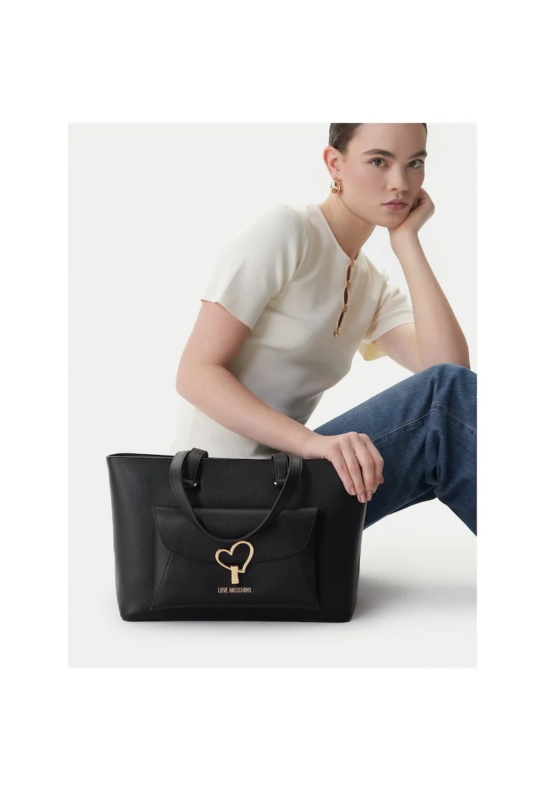 Geanta dama,  piele ecologica, neagra, One Size INTL