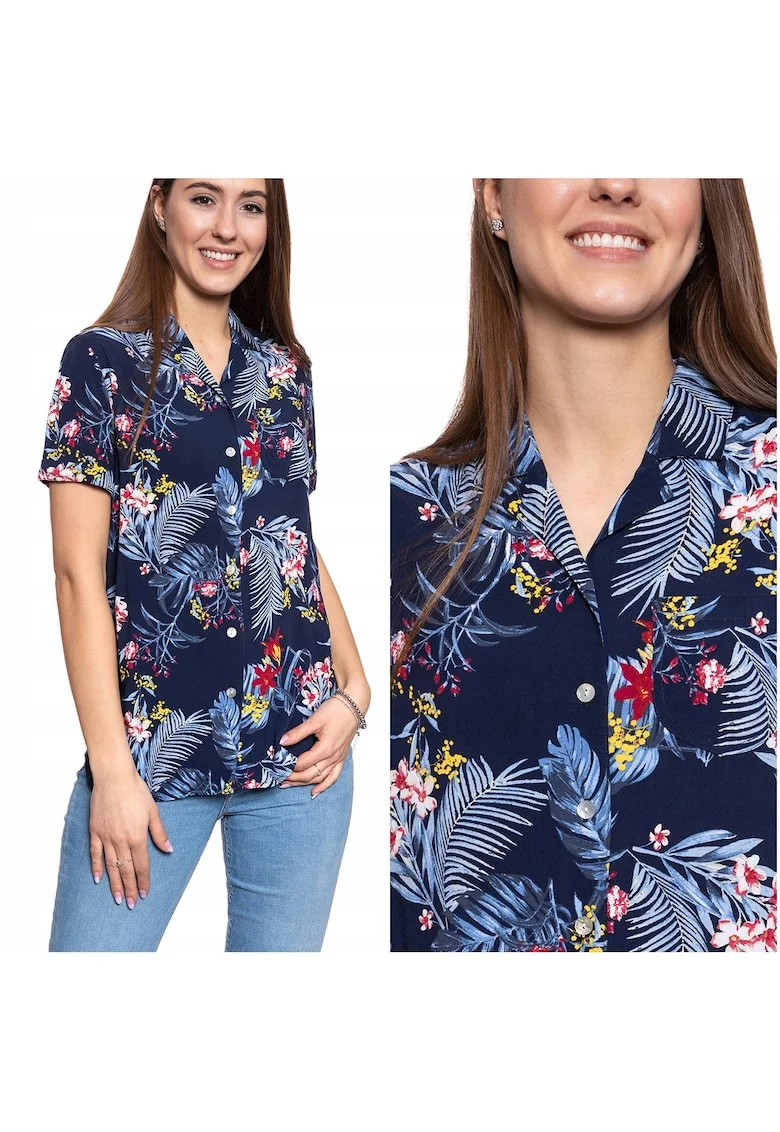 Camasa Dama,  EDDA AOP BLOUSE, 100% Bumbac Natural, Croiala Regular Fit, Material Moale Si Respirabil, Design Modern Cu Model Colorat, Inchidere Nasturi, Ideala Pentru Orice Ocazie, Marimea 36 S, Multicolor