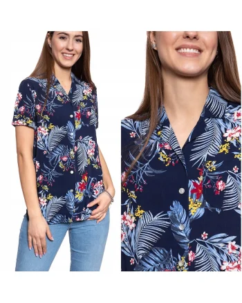 Camasa Dama,  EDDA AOP BLOUSE, 100% Bumbac Natural, Croiala Regular Fit, Material Moale Si Respirabil, Design Modern Cu Model Colorat, Inchidere Nasturi, Ideala Pentru Orice Ocazie, Marimea 36 S, Multicolor