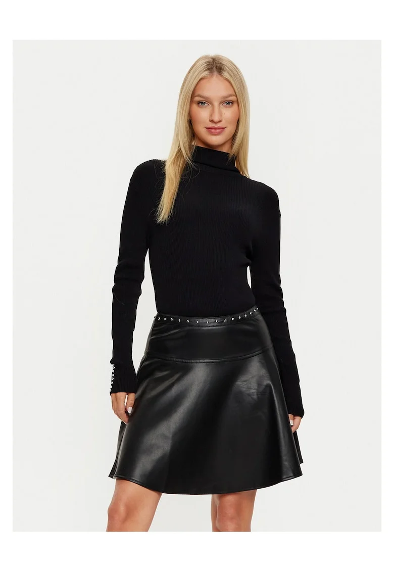 Rochie tricotata,  71% viscoza, 29% poliamida, negru,