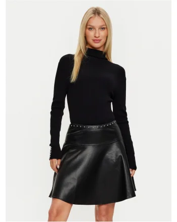 Rochie tricotata,  71% viscoza, 29% poliamida, negru,