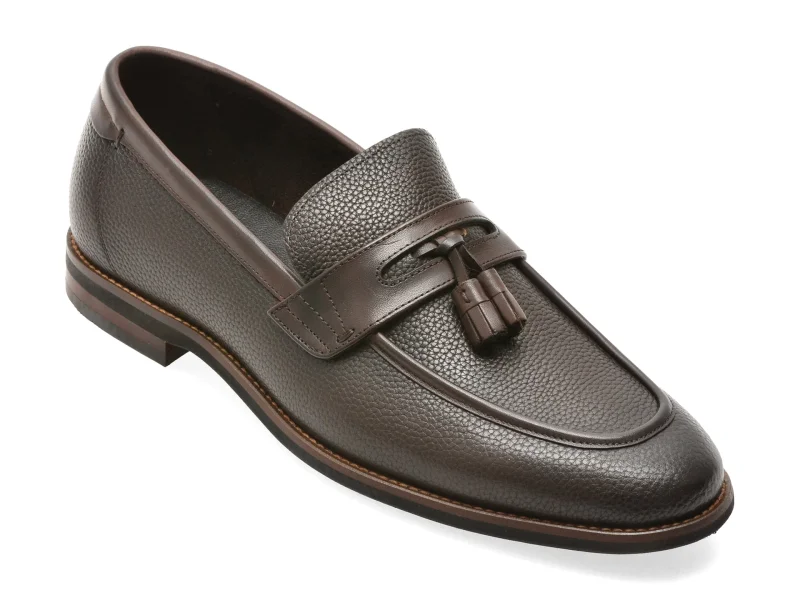 Mocasini eleganti EPICA maro, X1801, din piele naturala
