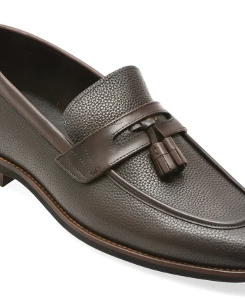 Mocasini eleganti EPICA maro, X1801, din piele naturala