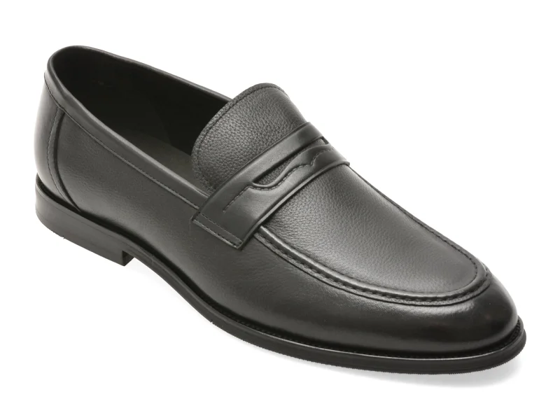 Mocasini eleganti EPICA negri, RT130, din piele naturala