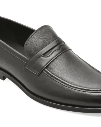 Mocasini eleganti EPICA negri, RT130, din piele naturala