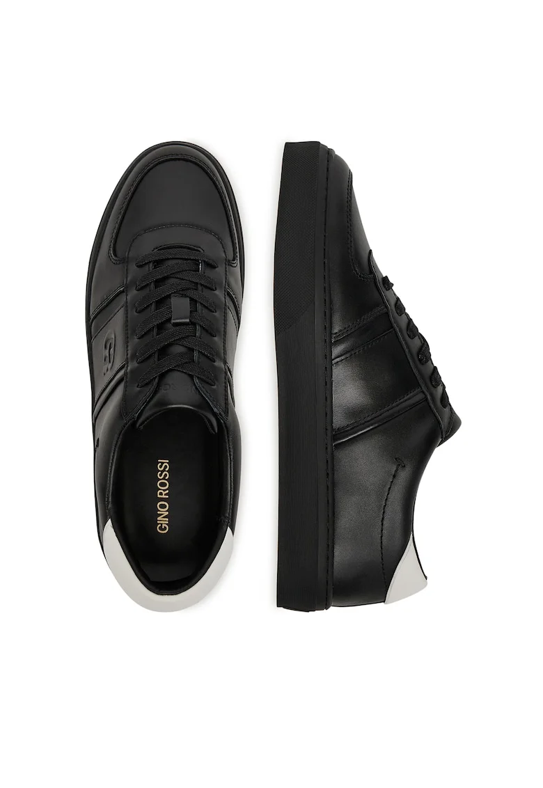 barbati,  ENZO-01, piele naturala - 65498, Negru