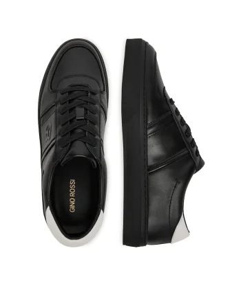 barbati,  ENZO-01, piele naturala - 65498, Negru