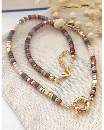 Colier cu pietre de variasite, Multicolor