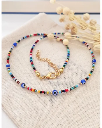 Colier cu margele Miyuki, Multicolor