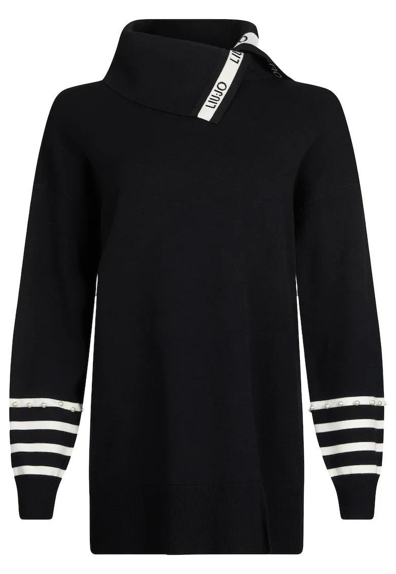 Pulover cu logo, Negru