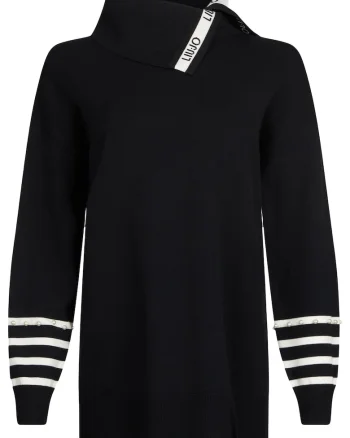 Pulover cu logo, Negru