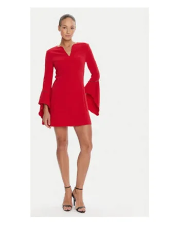 Rochie de cocktail,  rosu, 78% poliester, 17% viscoza, 5% elastan,