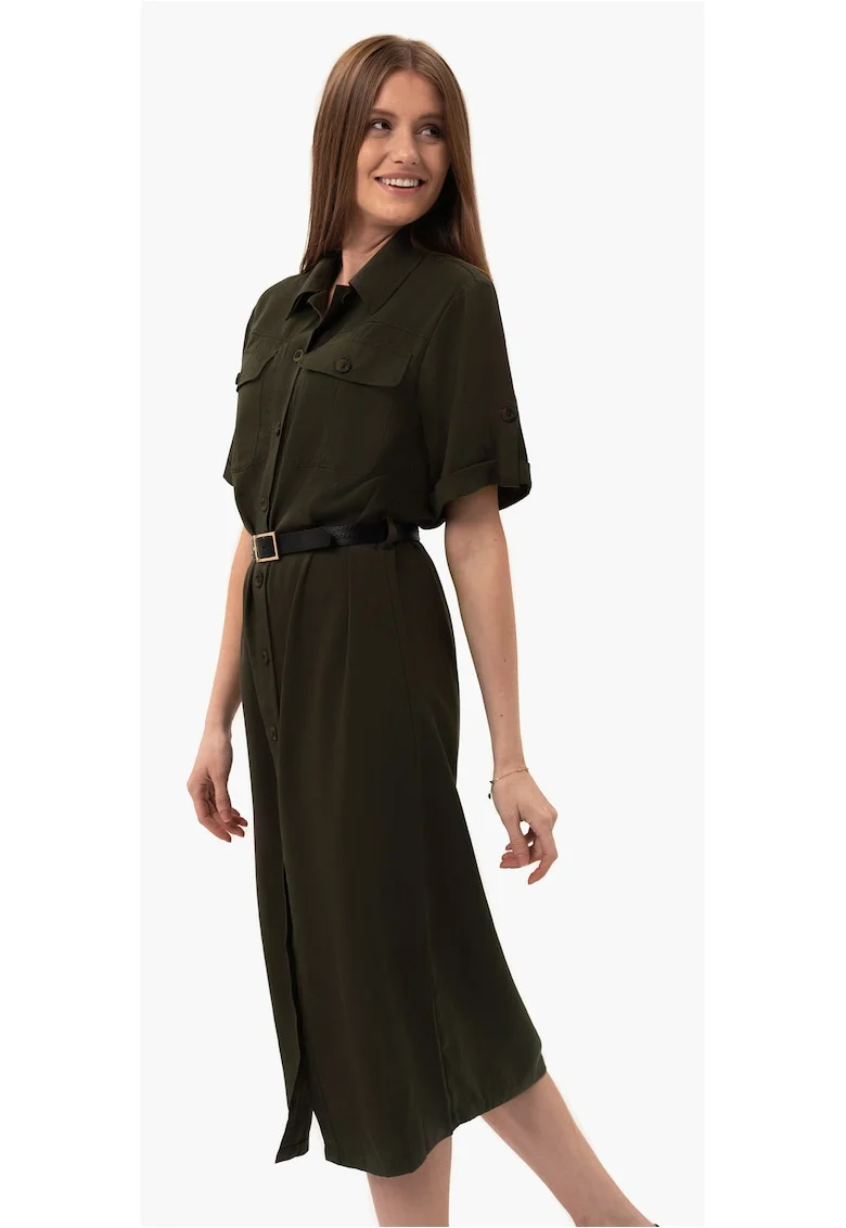 Rochie-camasa safari  G-Hana, kaki, Kaki