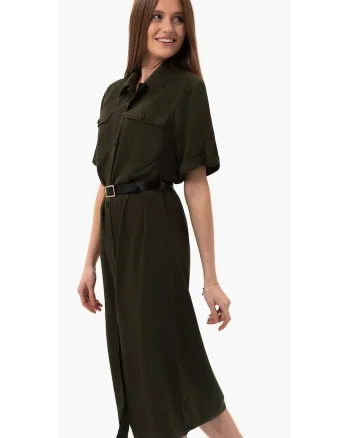 Rochie-camasa safari  G-Hana, kaki, Kaki