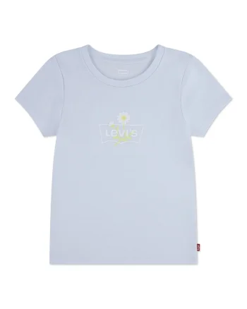 Tricou din amestec de bumbac cu logo brodat, Albastru glaciar
