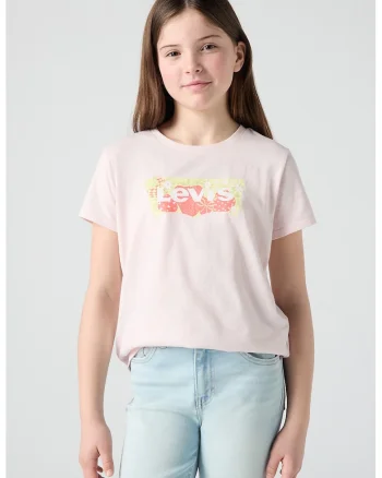 Tricou din amestec de bumbac cu imprimeu logo, Roz pal