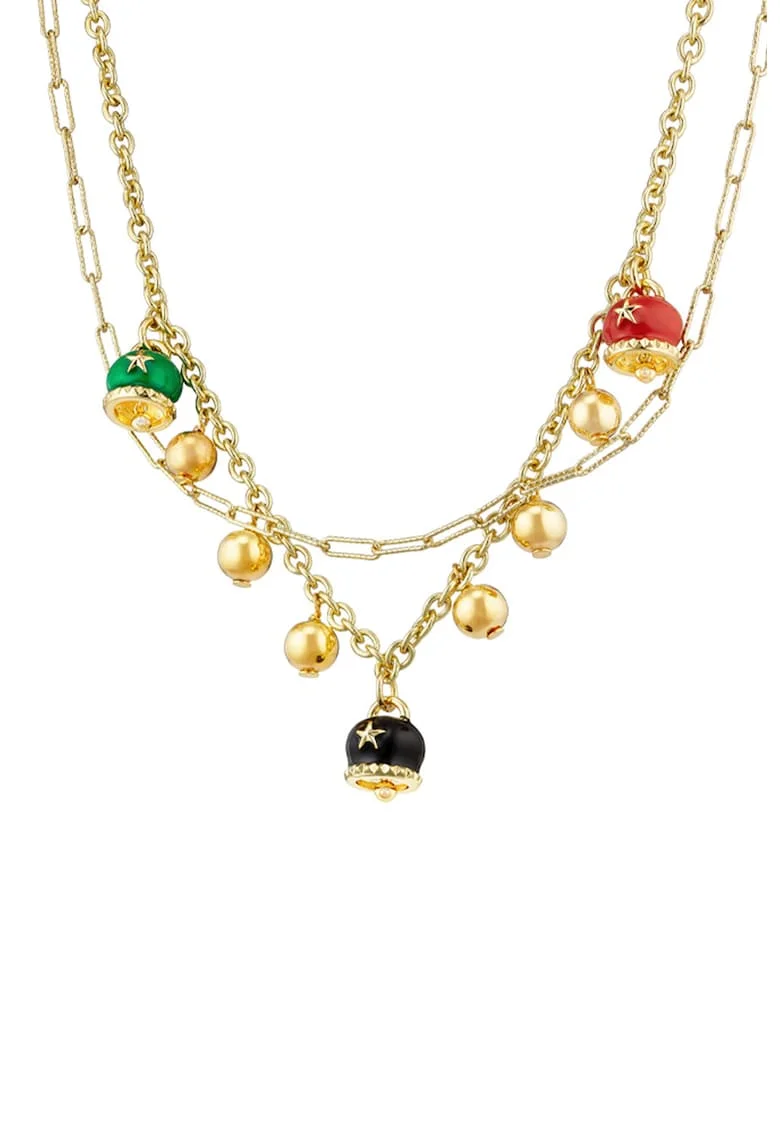 Colier placat cu aur de 18K si pandantiv Lucky Charm, Auriu