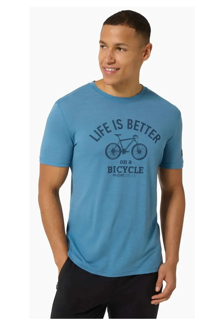 Tricou pentru barbati cu merino SN-SUPERNATURAL, M BETTER BIKE TEE, Albastru, marimea