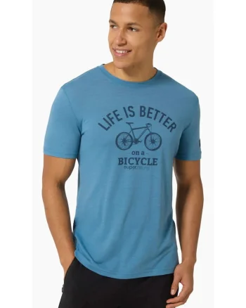 Tricou pentru barbati cu merino SN-SUPERNATURAL, M BETTER BIKE TEE, Albastru, marimea
