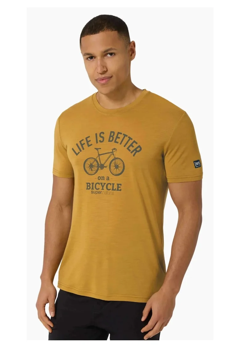 Tricou pentru barbati cu merino SN-SUPERNATURAL, M BETTER BIKE TEE, maro, Maro
