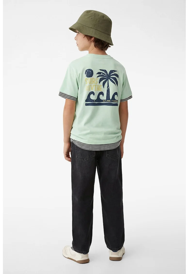 Tricou de bumbac cu imprimeu, Mint