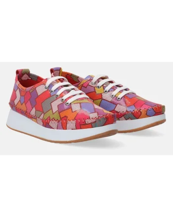 Pantofi sport cu imprimeu geometric si talpa wedge