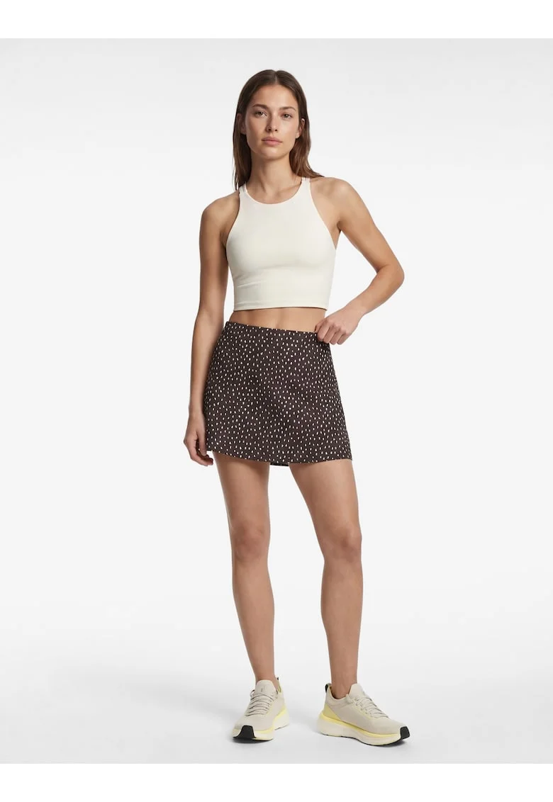 Fusta slim fit cu pantaloni scurti interiori, Maro inchis/Alb murdar