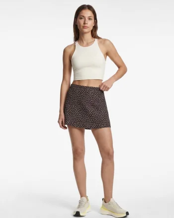 Fusta slim fit cu pantaloni scurti interiori, Maro inchis/Alb murdar