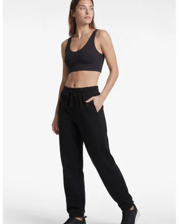 Pantaloni de trening din amestec de bumbac cu buzunare laterale, Negru