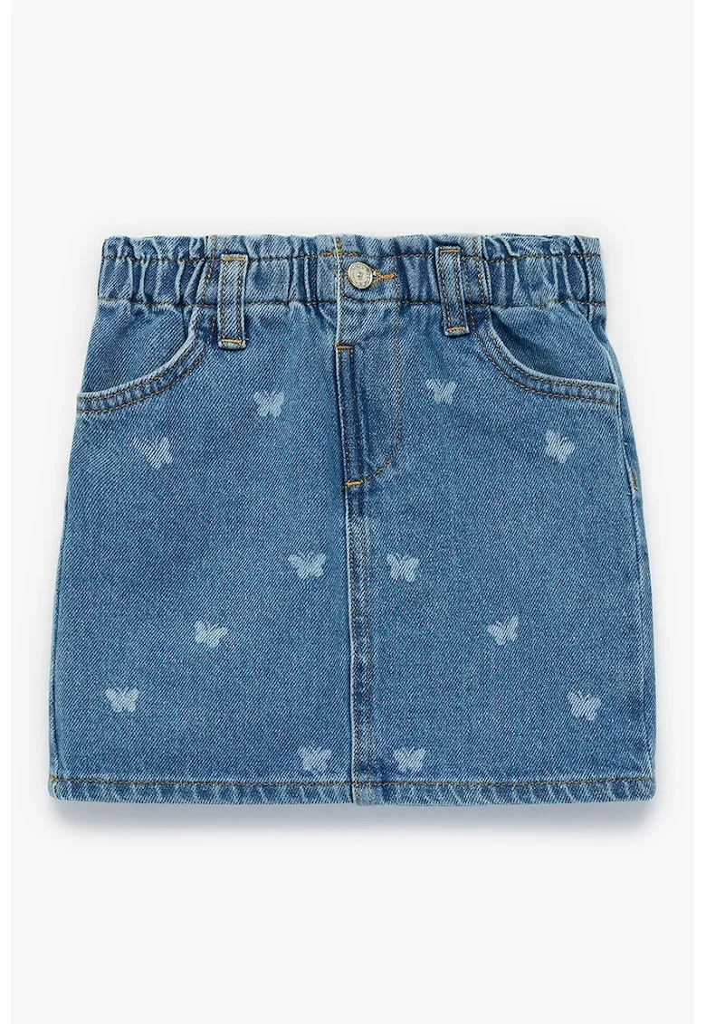 Fusta mini de denim, Albastru melange