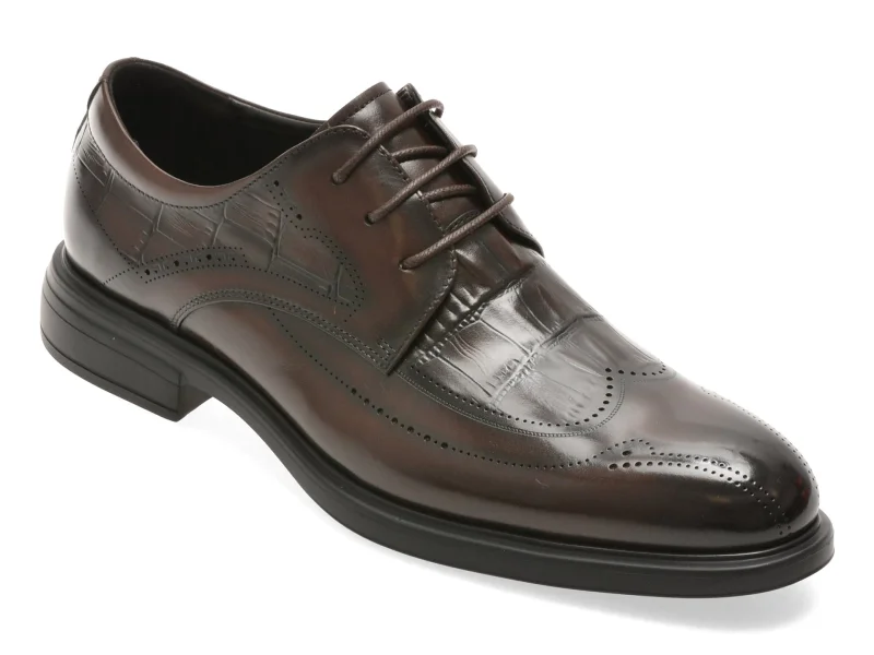 Pantofi eleganti EPICA PREMIUM maro, 95B06, din piele naturala