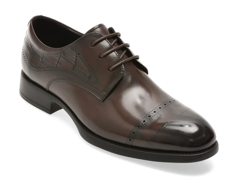 Pantofi eleganti EPICA PREMIUM maro, TMA145, din piele naturala