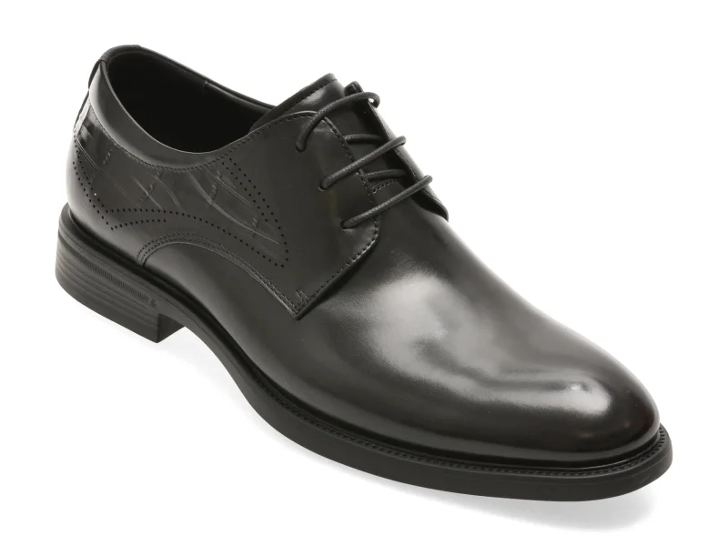 Pantofi eleganti EPICA PREMIUM negri, 26A68, din piele naturala