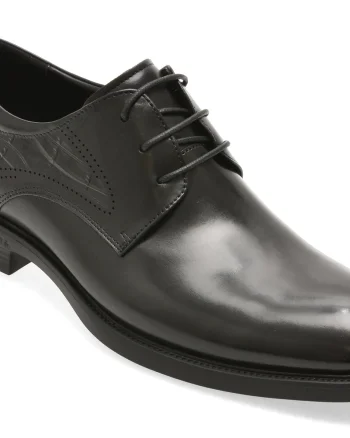 Pantofi eleganti EPICA PREMIUM negri, 26A68, din piele naturala