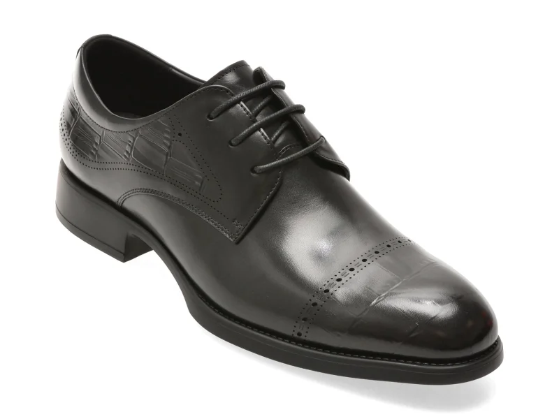 Pantofi eleganti EPICA PREMIUM negri, TMA145, din piele naturala