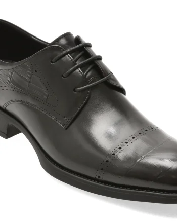 Pantofi eleganti EPICA PREMIUM negri, TMA145, din piele naturala