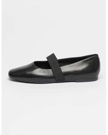 Balerini din piele cu segment elastic Jolin, Negru